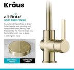 KRAUS Britt 2nd Gen Commercial Style Pull-Down Single Handle Kitchen Faucet in Spot Free Antique Champagne Bronze, KPF-1691SFACB