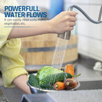 Kitchen Faucet Head Replacement – Pull-Down Sprayer for Moen, Delta| 3-Mode Sink Faucet Spray Head with 9 Adapters, Brushed Nickel, Kitchen Sink Sprayer Replacement.