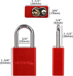 SEPOX® 4 Pcs Ultra-Durable Anti-Rust Outdoor Padlocks - Red Aluminum, 38mm (1-1/2") with Long Shackle & 8 Same Keys, Ideal for Gate, Storage, Locker, Fence & Lock-Out,Tag-Out, High Security
