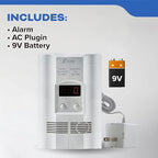Kidde Carbon Monoxide Detector, Propane, Natural, Methane, & Explosive Gas Alarm, Plug-in Wall with 9-Volt Battery Backup, Digital LED Display