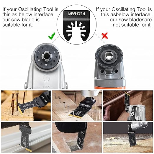 PECHAM 128PCS Oscillating Tool Blade, Wood Metal Cutting and Sandpaper Oscillating Tool Accessories with Titanium Quick Tooth Japanese Tooth Multitool Blade Fit More Oscillating Tools