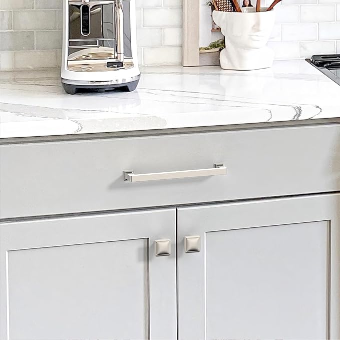 10 Pack 6.3"(160mm) Brushed Satin Nickel Cabinet Pulls Kitchen Cabinet Handles Drawer Pulls Cupboard Hardware for Cabinets CK0078