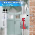 Wall-Mount Mailbox, Brushed Stainless Steel Panel, Rust Resistant Large Capacity House Mailbox, Modern Drop Mailboxes for Outside, Metal Post Box with Flag (No Keys Locking)