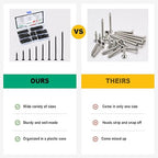 Wood Screws Assortment Kit, 150 pcs Screws for Drywall Wood, 8 Sizes Phillips Flat Head Sheetrock Screws Set - Perfect Gifts for Him, Fathers Day, Birthday & Christmas