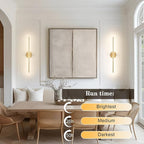 Removable Battery Operated Wall Sconces with Remote Control 350°Rotate LED Wireless Wall Lights with 3 Color Temperatures & Dimming for Bedroom, Hallway,24.4 Inch (2 Pack)