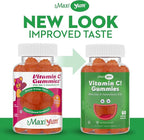 Vitamin C Gummies with Zinc - Maxi-Health Vitamin C with Zinc for Children and Adults - Respiratory Support and Immune Booster - No Preservatives and Artificial Flavors - 60 Fruit Shaped Gummies