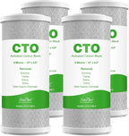 SimPure Whole House Water Filter, 10" x 4.5" BB Activated Carbon Block Filter Replacement Cartridge Coconut CTO Filter Compatible with GE FXHTC, GXWH40L, GXWH35F, GNWH38S, WHKF-GD25BB (4 Pack)