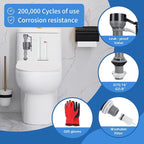 4 Pieces Adjustable Toilet Fill Valve Replacement Kit with Gloves, Quiet Toilet Flush Valve for Tank and Bowl, Universal Toilet Valve Replacement Set (8–13 in, G15/16")