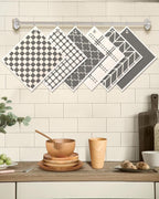 6 Pack Swedish Dishcloths for Kitchen - Reusable Dish Cloths for Washing Dishes Absorbent Cute Funny Kitchen Towels Cleaning Sponge, Grey Checked