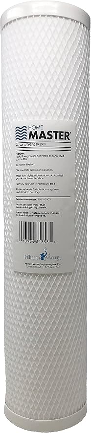 Home Master Whole House 4-Layer Sediment 25 Down to 1 Micron, Radial Flow GAC Carbon, 2 orings & Grease, 20gpm, Replacement Filter Set CsetBB2SmgC 20x4.5