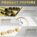 1/2 Inch Compression Fitting,10 Pcs Brass Compression Tube Pipe Fittings, 1/2" OD X 1/2" OD Compression Union Connectors & 10 Pcs Sleeves Ferrules (Pack of 20)