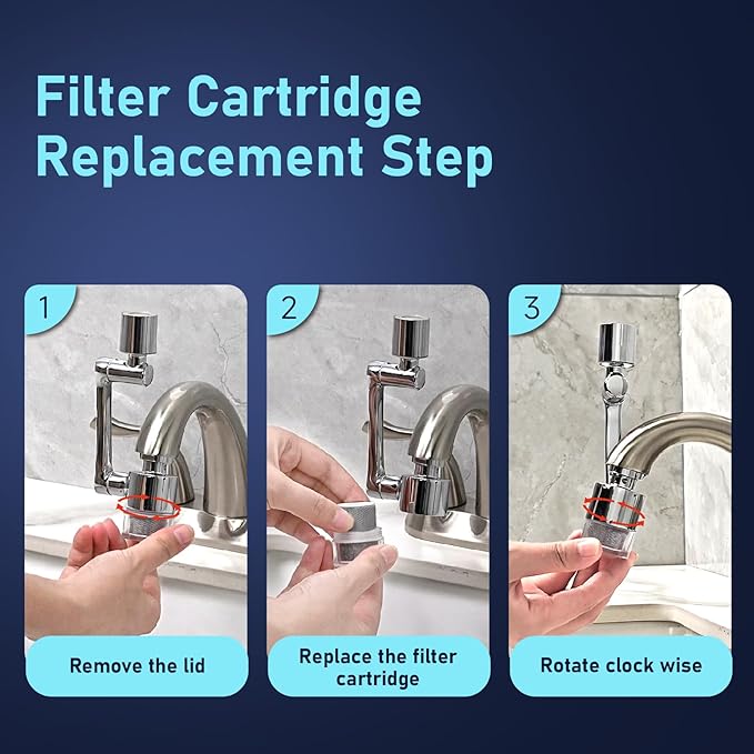 8 PP Cotton Filters Elements Replacement for ATQ Sink Faucet Extender Swivel Aerator (Aerator1080) Removes Chlorine Fluoride Heavy Metal(1080° Aerator 8 pp Cotton)