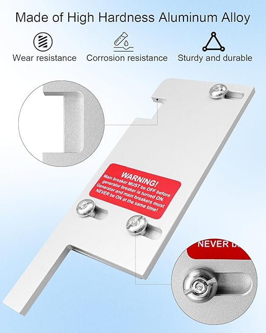Generator Interlock Kit Fit for Aker Panel, 3 1/4 to 4 Inch Spacing Between Main and Generator Breaker,Professional and Interlock Kit
