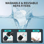 Handheld Mini Car Vacuum, 10000PA Cordless Portable Vacuum with 2000mAh Battery, 3 in 1 small Vacuum Cleaner & Air Duster with Type-C Charging, Compact & Lightweight for Car, Home, Kitchen (Black)