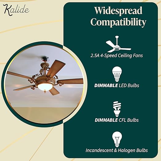 TOPGREENER Kalide Combo Dimmer Switch with 3-Speed Fan Control for Dimmable 200W LED/CFL Lights and Fan Combination Switch, Single Pole, Neutral Wire Not Required, TGDSFS3-W, White