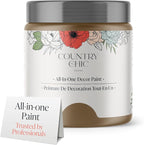Country Chic All-in-One Chalk Paint for Furniture, Cabinets, Home Decor, Eco-Friendly, Matte Finish, Built-In Primer & Top Coat for Wood, Metal - Driftwood (Brown) - 8 oz (237 ml)