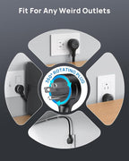 TROND 360° Rotating Flat Plug, Surge Protector Power Strip, 13AC Widely Spaced Outlets Expansion with 3 USB C Ports, 4000J, 15ft Extension Cord Heavy Duty, Wall Mount, Under Desk, ETL Listed, Black