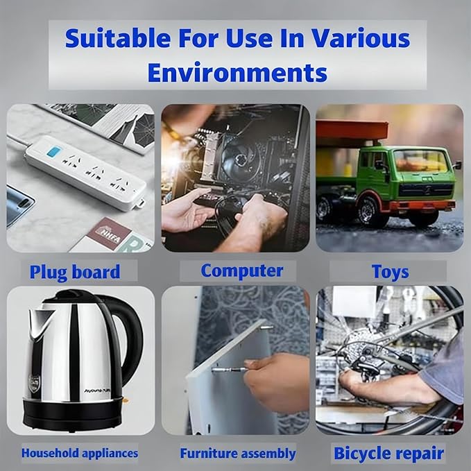 TJ Tool Short Screwdriver, 2-in-1 Stubby Screwdriver with 1/4-Inch Phillips, Slotted, Extended T-Handle