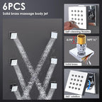 Enga Shower Body Jet System 12 Inch Ceiling Mounted Rainfall Shower Head with 6 Body Sprays and Handshower, Brass Shower Faucet Rough-in Mixer Valve, Chrome