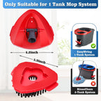 4 Pack Mop Replacement Heads Compatible with Oceda EasyWring 1-Tank System - Includes 1 Mop Scrub Brush Head,1 Mop Base,Microfiber Mop Refills, Easy Cleaning Mop Head Replacement(White)