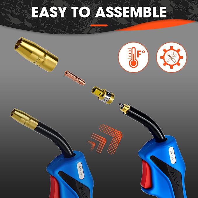 150Amp MIG Welding Gun Replacement for Miller M-150 M-15 M15 M150 249040 Millermatic 35, 90, 120, 130, 130XP, 135, 140, 150, 175, 180s, 185, Hobart IronMan 210 (15FT .035" Kit)