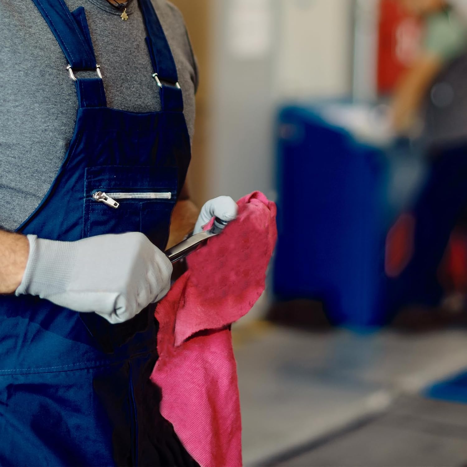 Premium Color Knit Cleaning Rags (10 lbs. Compressed Box) – Shop Rags Bulk for Workshops, Mechanics, Painters, and Home Use, Multipurpose Cotton T-Shirt Rags