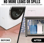 Washer and Dryer Pedestals - 29" W, 16" H, Gray Steel Universal Fit with Major Brands, Leak-Proof Laundry Pedestal with Drain Pan & Hose, Washer and Dryer Stand for Back Pain Relief, 800 lbs Capacity