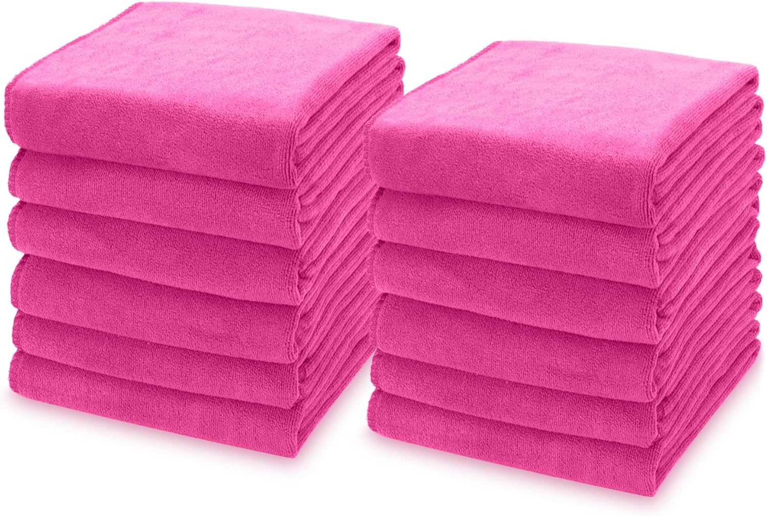 kimteny 13x28 Inches Kitchen Cloth Dish Towels, 400 GSM Premium Dishcloths, Super Absorbent Coral Velvet Microfiber Cleaning Cloths, Fast Drying Rags for Washing Dishes (12 Pack, Rose Red)