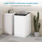 Zynkez 25Lbs Washer and 10Lbs Dryer Combo, Full Automatic Portable Laundry Set with 10 Wash Programs, 5 Dry Modes, Stainless Steel Tub, Compact for Apartments, Dorms, RVs