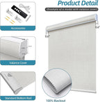 SmartWings Motorized Smart Blinds with Remote, Custom Automatic 100% Blackout Roller Shade Compatible with Alexa/Homekit/Google, Electric Smart Blinds for Indoor Windows, Vigor White