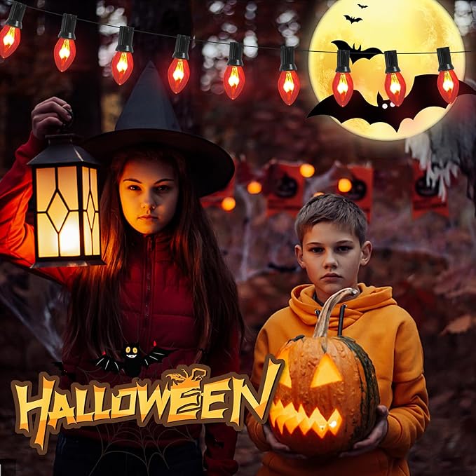 SUNSGNE C7 Flicker Flame Light Bulbs, 1 Watt Clear Chandelier Flickering Decorative Bulb Halloween Christmas Party Indoor Outdoor Decorations with Orange Glow, E12 Candelabra Base, 25 Pack