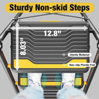 4 Step Ladder, Heavy-Duty Pass 800lb Capacity Test, Wide Anti-Slip Steps & Secure Handrail Compact, Folding Step Stool Portable Design for Home, Kitchen, Office, Pantry, Closet Use, Black