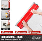 Drywall Skimming Blade Set with 30" - 48" Extension Handle 10in/24in/32in Stainless Steel Skimming Blades for Wall Surface Smoothing Ideal for Drywall Plaster Wallboard Repair Joint