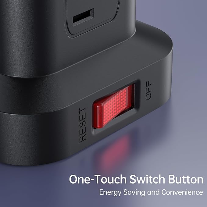 Surge Protector Power Strip Tower,10FT Extension Cord with Multiple Outlets, 12 AC 4 USB (1 USB C)，Mini Power Strip with USB Ports, Surge Protector Tower Overload Protection for Office, Desk