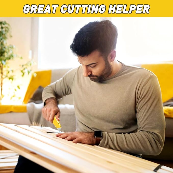 DIYSELF 4 Pack Box Cutter, Utility Knife, with 10 Extra SK5 Blades, Aluminum Shell Box Cutter Retractable for Papers, Cardboard, and Cartons, Razor Knife, Box Opener (Red, Blue, Yellow, Black)