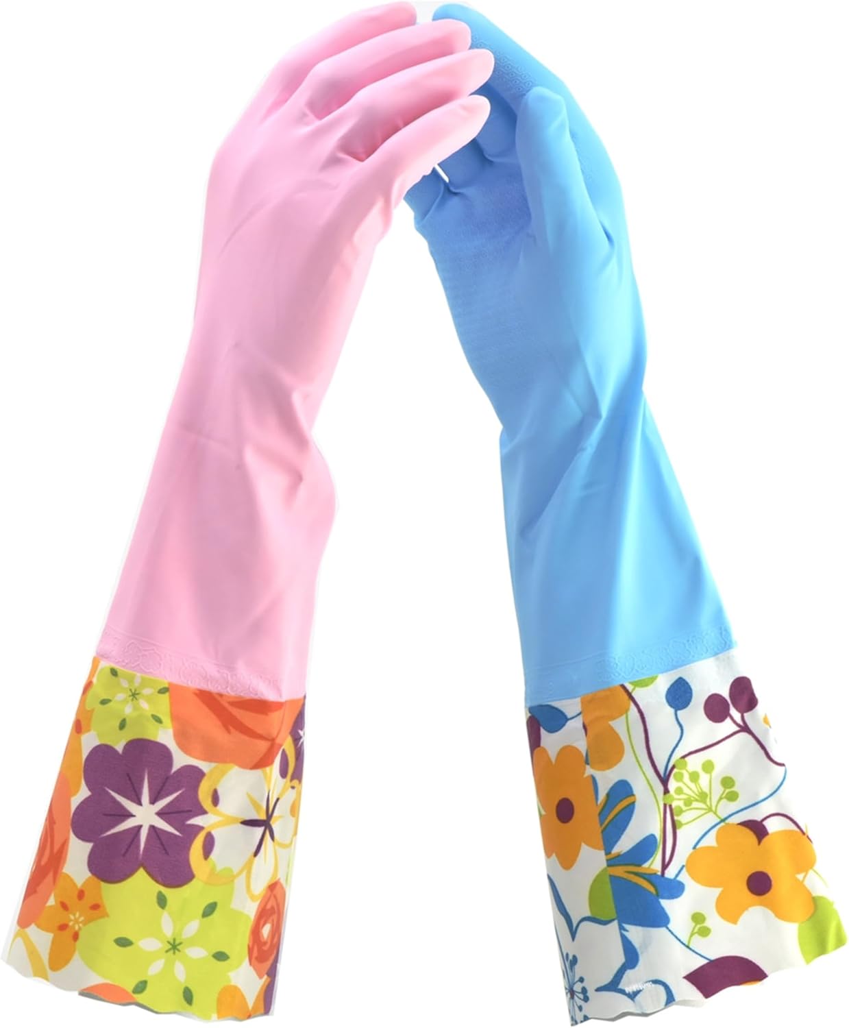 Finnhomy Unisex Adult Household Gloves, Pink/Blue, Large Pack Of 2 US