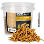 Deck Screws #8 x 1-5/8’’, T25 Star Torx Drive Flat Head Wood Screws, Tan, 5lb