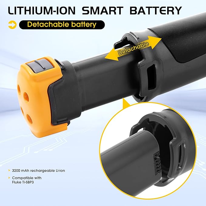 Replacement Battery Pack Ti SBP3 Compatible with FLUKE Ti400, Ti300, Ti200, Ti125, Ti110, Ti105, Ti100, Ti95, Ti90, TiR125, TiR110, TiR105, Ti32, Ti29, Ti27 Infrared Cameras 7.2V 23.04Wh