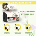 Happy Easter Mailbox Covers Magnetic Standard Size 21 x 18 Inch Easter Cat with Bunny Ears Mailbox Cover Post Box Wraps Decorations for Spring Garden Yard