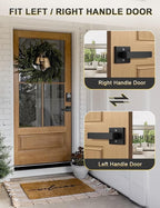 Dummy Door Handle for Left Hand and Right Hand, Square Black Door Konb for Closet, Non-Turning Single Side Pull, 1 Pack