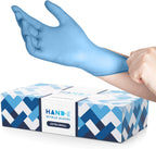 Hand-E Touch Blue Nitrile Disposable Gloves - Latex Free Medical Exam Gloves, Powder Free, Food Safe, Cooking