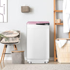 Portable Washing Machine, ARLIME Compact Mini Full-Automatic Laundry 2-In -1 Washer & Spin Dryer 7.7lbs Capacity W/Drainage Pump & Long Hose For Condo, Apartments, Dorms, RV’s Camping Living (Pink)