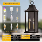 21in Large Dusk to Dawn Outdoor Wall Lights for House, Exterior Lighting Fixtures Dusk to Dawn Outdoor Lighting with Glass, Waterproof Brown Porch Sconces for Porch, Patio, Garage, E12 Base