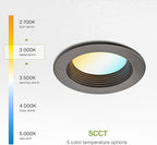 ASD 4 Inch Retrofit LED Recessed Lighting | Metal Trim Bronze 10W 849LM 120V 2700K-5000K Adjustable Ceiling Downlights | Triac Dimmable Wet Rated Room Can Lights, ETL Energy Star, 12 Pack