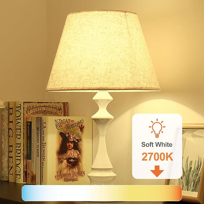 TJOY 12 Pack A19 LED Light Bulbs 60 Watt Equivalent, Efficient 9W, Soft Warm White 2700K, E26 Standard Base, Non Dimmable Energy Saving Warm Light Bulb for Home Bedroom, 800LM, 120V, 80 CRI, UL Listed