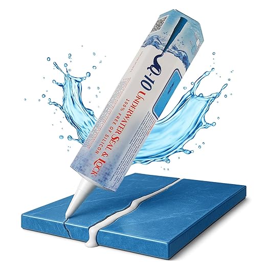 Nano Q10 Underwater Seal & Lock - Leak and Crack Repair Without Emptying The Pool, Reservoir, or Tank. Eco-Friendly Under Water Adhesive, Stays Flexible, Waterproof, and Chlorine Resistant (10.5 Oz)
