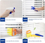 2Pcs Window Venetian 7 Finger Blind Cleaner Duster Tool and 2Pcs dust-Removing Brushes（Orange,Yellow, Blue）