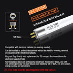 F8T5 T5 LED Bulbs 12 Inch, G5 5W 3000K 685lm, LED Replacement for Fluorescent Tubes, Warm White, Plug-and-Play, Pack of 4