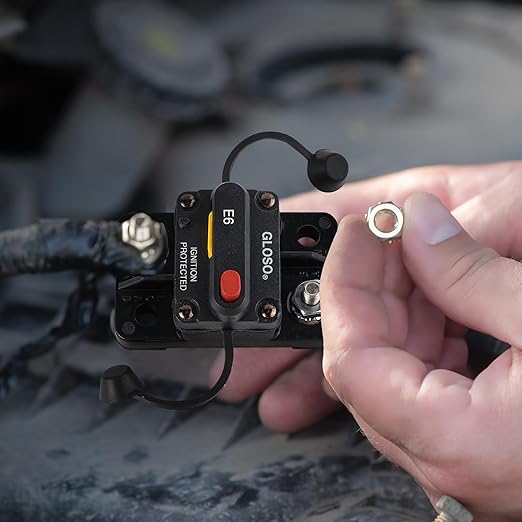 GLOSO Circuit Breaker 60 A E69 for Marine Truck Boat RV Automotive Mid Range Mini T3 Manual Reset Switchable Compact Medium IP66 (60 A)