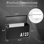 Dalmbox Wall-Mount Mailbox Large Mailbox for Post Rust-Proof Galvanized Steel Box for Outside or Townhouse Horizontal Style, Black, 15.7” x 4.3” x 9.4”